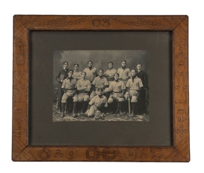 1903 Vintage Baseball Team Photograph with Unique Period Frame 
